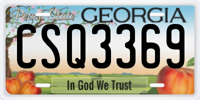 GA license plate CSQ3369