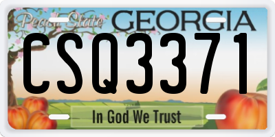 GA license plate CSQ3371