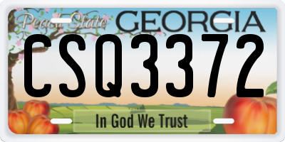 GA license plate CSQ3372