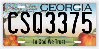 GA license plate CSQ3375