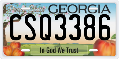 GA license plate CSQ3386