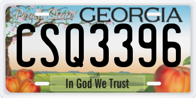 GA license plate CSQ3396