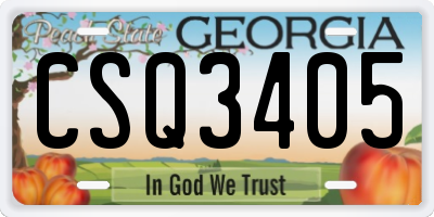 GA license plate CSQ3405