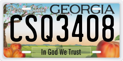 GA license plate CSQ3408