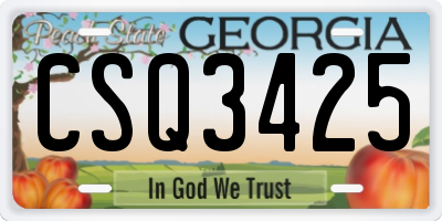 GA license plate CSQ3425