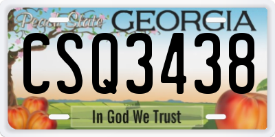 GA license plate CSQ3438