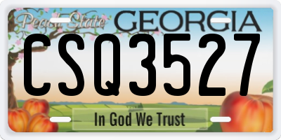 GA license plate CSQ3527