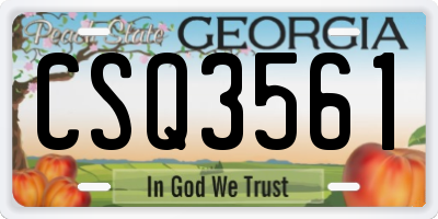 GA license plate CSQ3561