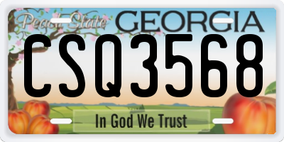 GA license plate CSQ3568