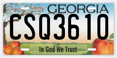 GA license plate CSQ3610