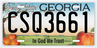 GA license plate CSQ3661
