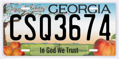 GA license plate CSQ3674