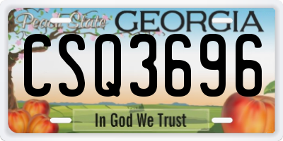 GA license plate CSQ3696
