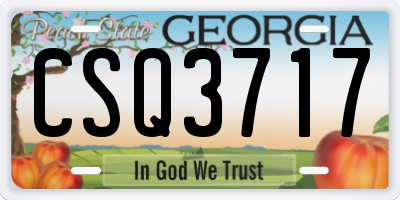 GA license plate CSQ3717