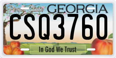 GA license plate CSQ3760