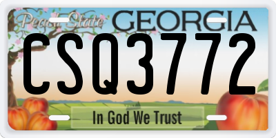GA license plate CSQ3772