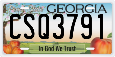 GA license plate CSQ3791