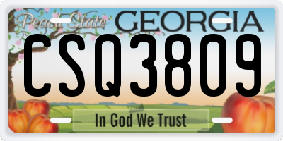 GA license plate CSQ3809
