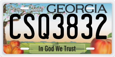 GA license plate CSQ3832