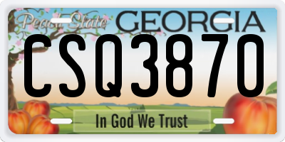 GA license plate CSQ3870