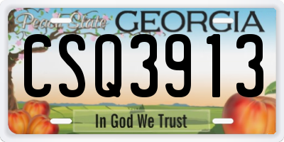 GA license plate CSQ3913