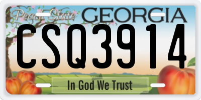 GA license plate CSQ3914
