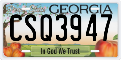 GA license plate CSQ3947