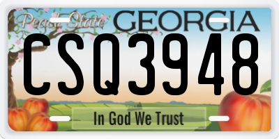 GA license plate CSQ3948