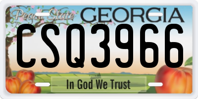 GA license plate CSQ3966