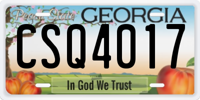 GA license plate CSQ4017