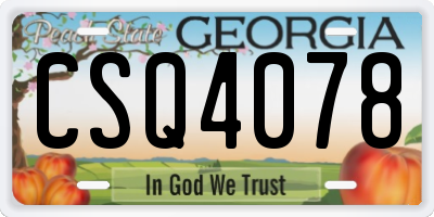 GA license plate CSQ4078