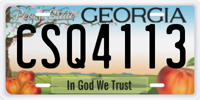 GA license plate CSQ4113