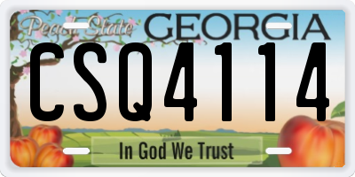 GA license plate CSQ4114