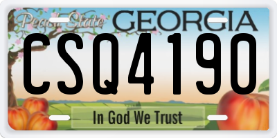 GA license plate CSQ4190