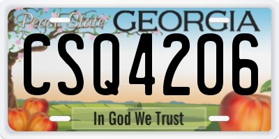 GA license plate CSQ4206