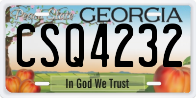 GA license plate CSQ4232