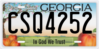 GA license plate CSQ4252