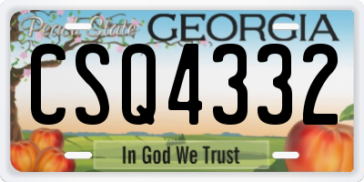 GA license plate CSQ4332