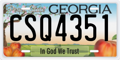 GA license plate CSQ4351