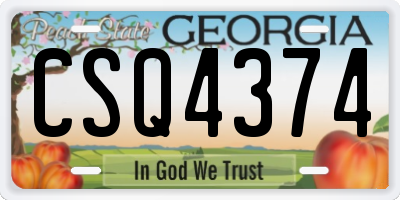 GA license plate CSQ4374
