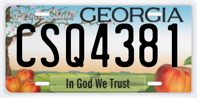 GA license plate CSQ4381