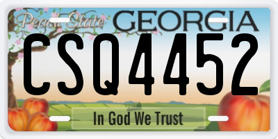 GA license plate CSQ4452