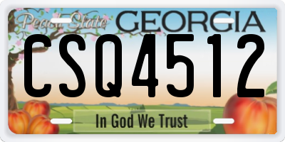 GA license plate CSQ4512