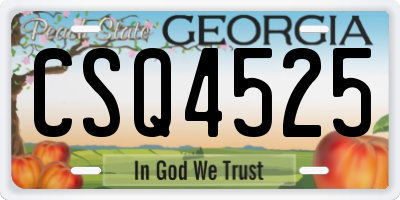GA license plate CSQ4525
