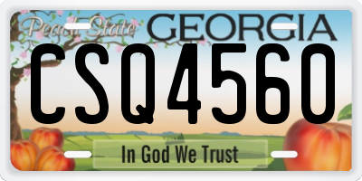 GA license plate CSQ4560