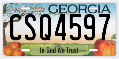 GA license plate CSQ4597