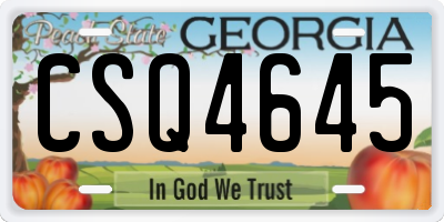 GA license plate CSQ4645