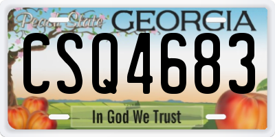 GA license plate CSQ4683
