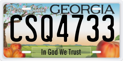 GA license plate CSQ4733