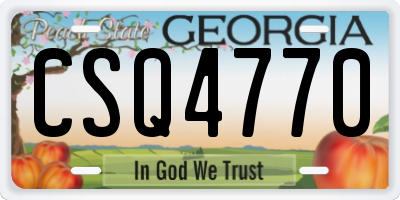 GA license plate CSQ4770